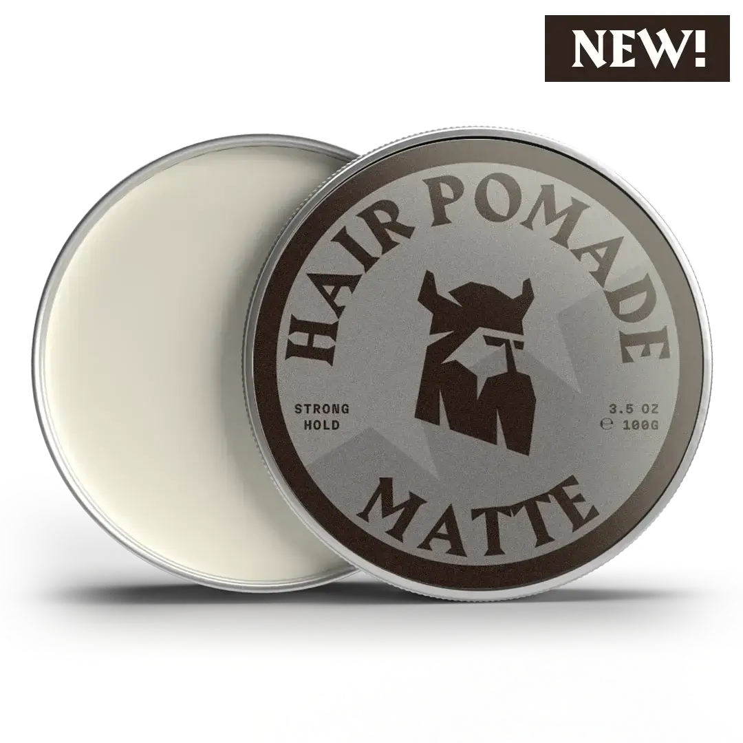 Luonkos Hair Pomade Matte Finish tin container with NEW badge, Strong Hold, linen scent, 100g