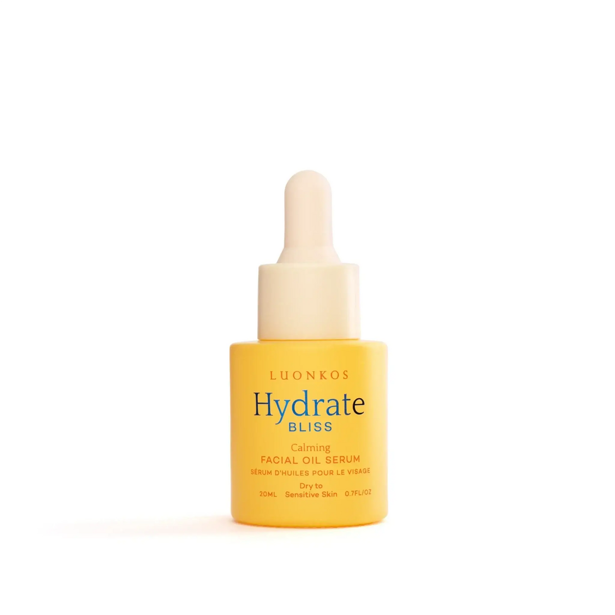 Luonkos Bliss C-vitamiini öljyseerumi kasvoille, rauhoittava ja kosteuttava luonnollinen hoito kuivalle ja herkälle iholle, 20 ml.