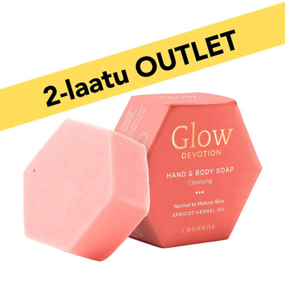 Luonkos Devotion hand and body soap with apricot kernel oil, natural ingredients, gentle cleansing for normal to mature skin, 2nd quality outlet product