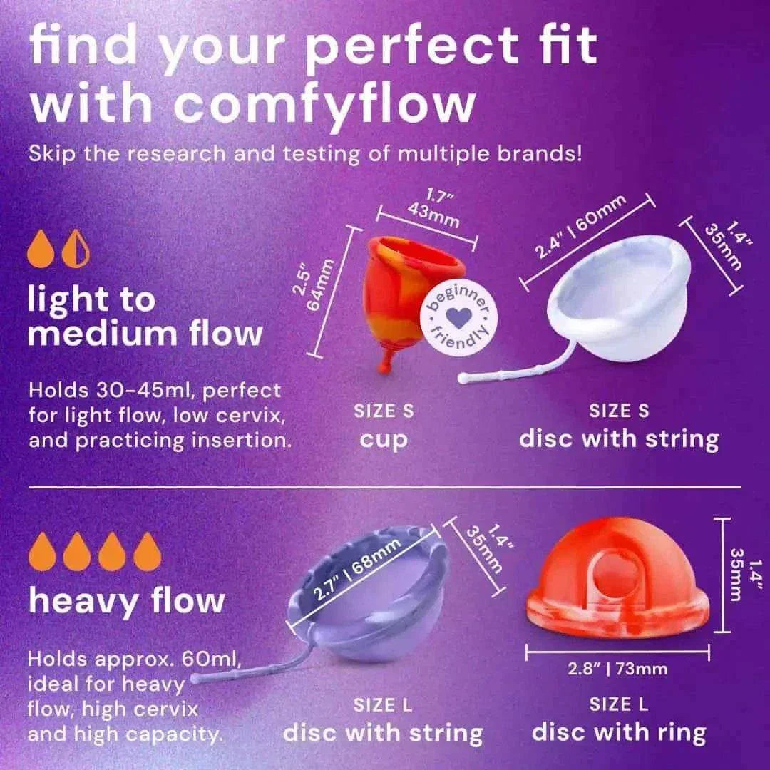 Menstruationskop & Skive - Bodyotics Comfyflow Genanvendeligt Plejesæt
