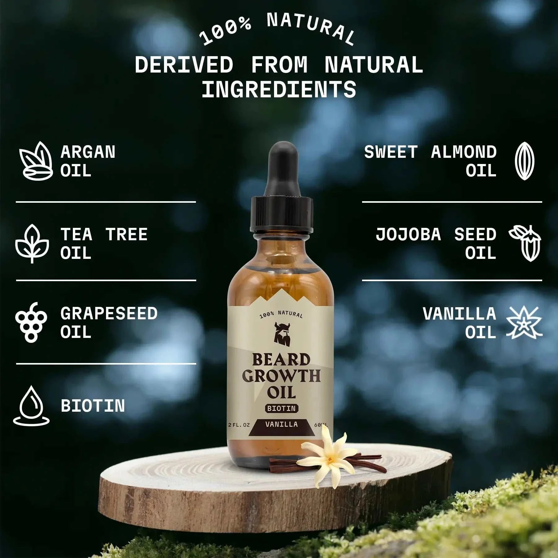 Beard Growth Oil for Men - Vanilla